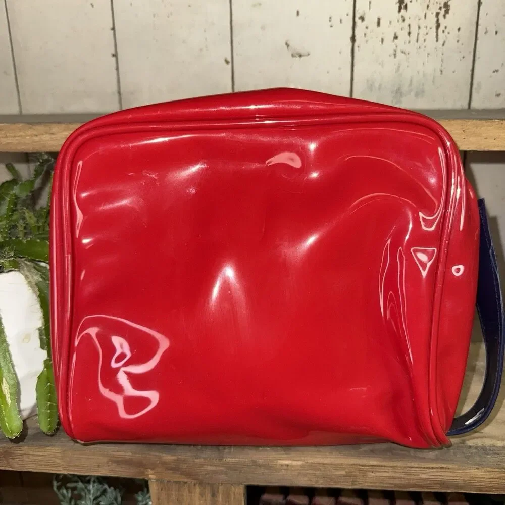 Y2K Vintage 90s RED Tommy Hilfiger Bag Clear Zippered Bag Travel Concert